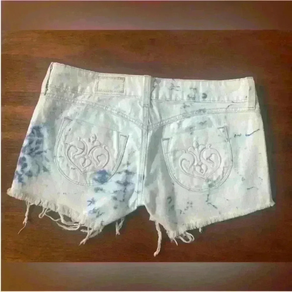 Siwy- " Camilla" Tie Dye Denim Cut-Off Shorts-Superstition Wash Size 27 NWT! - Picture 4 of 8